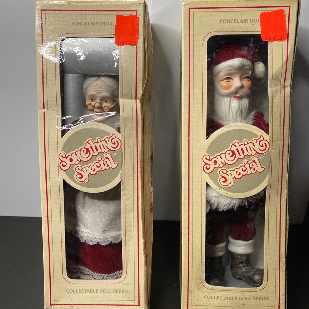 Vintage “Something Special” Porcelain Mr, Mrs. Claus Dolls